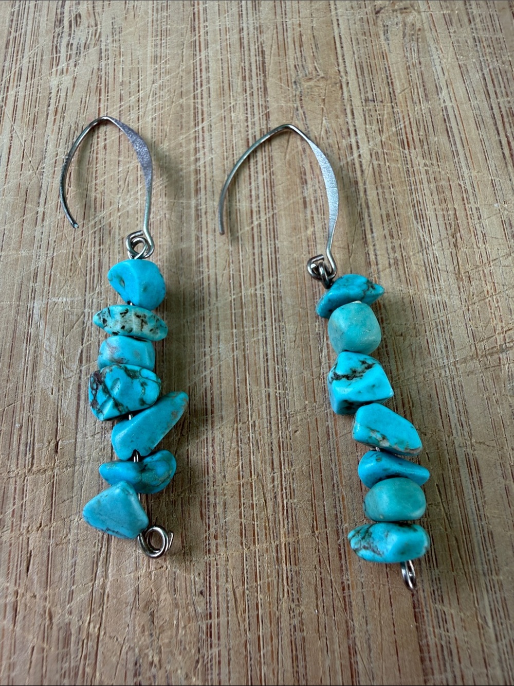 Turquoise Chip Drop Earrings